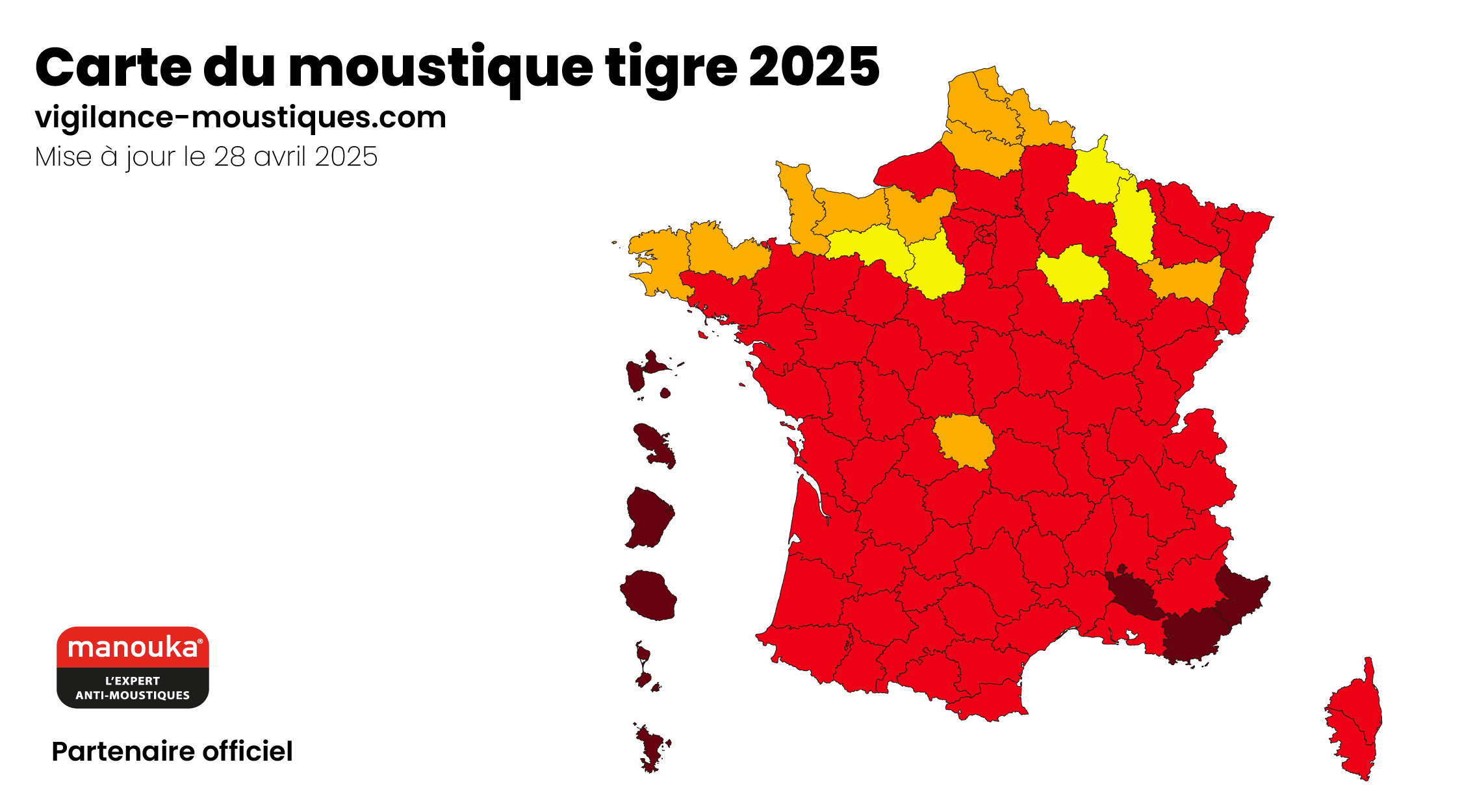 Carte du moustique tigre 2025